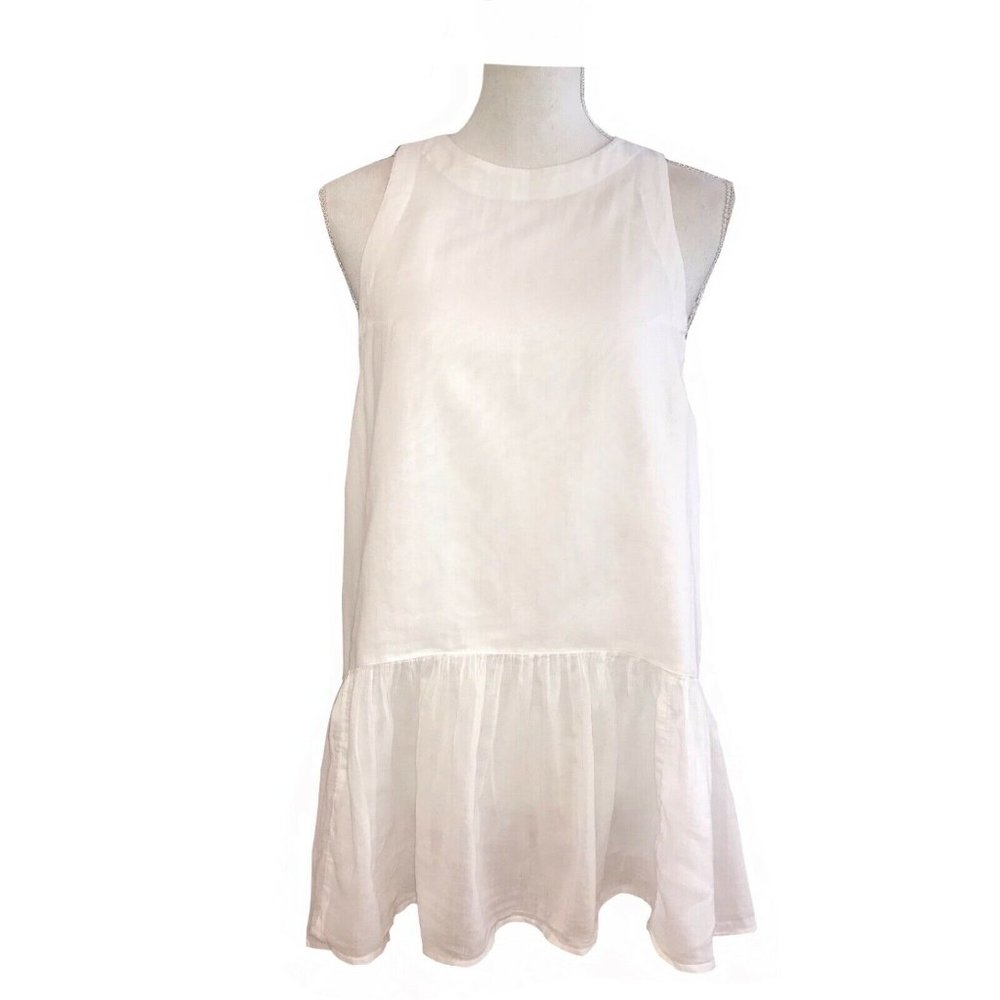 Free People Sleeveless Drop Waist Top XS White